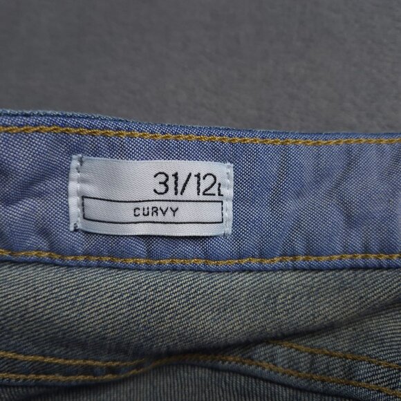 Gap 1969 Womens Curvy Bootcut Jeans 12 Short Medium Wash Stretch Altered - Picture 7 of 8